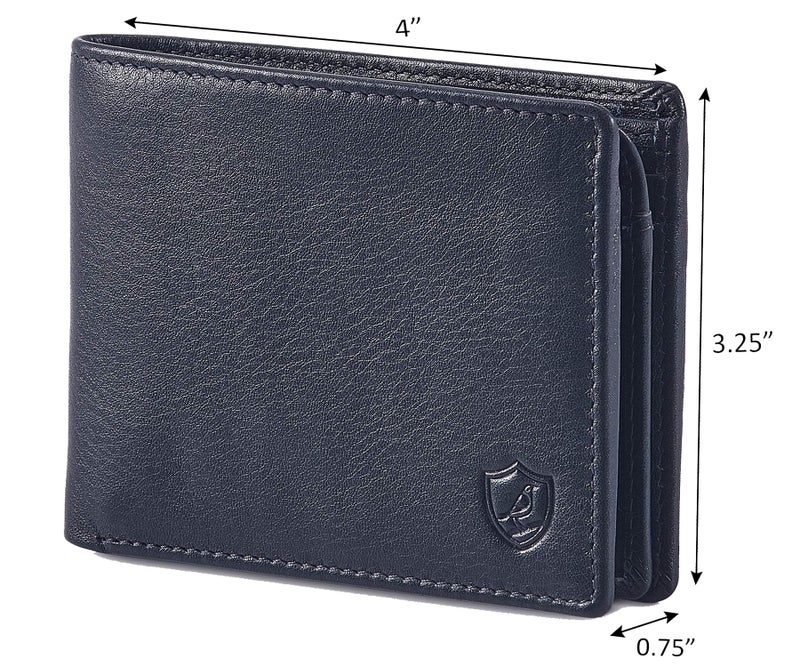 Cochoa Bifold Wallet for Men's Real Genuine Slim Leather RFID Blocking 2 ID Windows Stylish Travel Gift Box (NAPA, MIDNIGHT NAVY) - Image 3